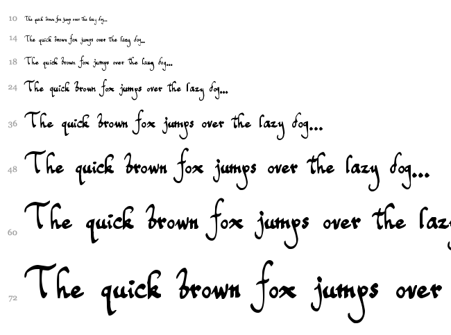 Toms Handwriting font waterfall